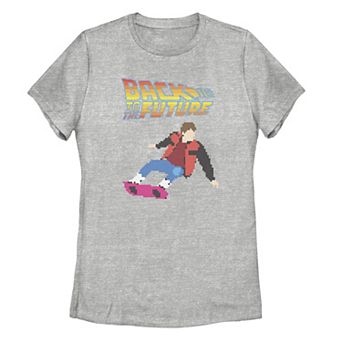 Juniors' Back to the Future 8-Bit Marty Hoverboard Graphic Tee
