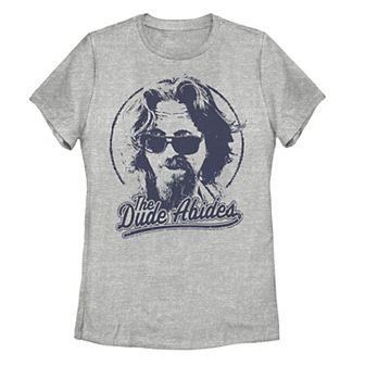 Juniors' The Big Lebowski Dude Abides Classic Circle Logo Graphic Tee