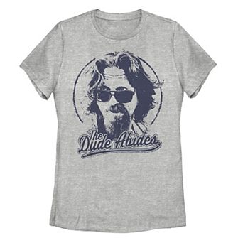 Juniors' The Big Lebowski Dude Abides Classic Circle Logo Graphic Tee