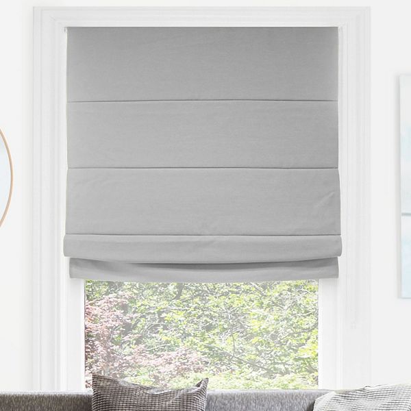 27"x64" Chicology Blackout Roman Shade Pearl Gray