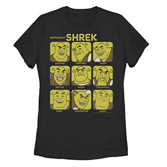 Juniors' Shrek Emotions Of Shrek Box Up Tee
