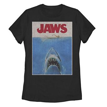 Juniors' Jaws Classic Retro Shark Attack Poster Graphic Tee