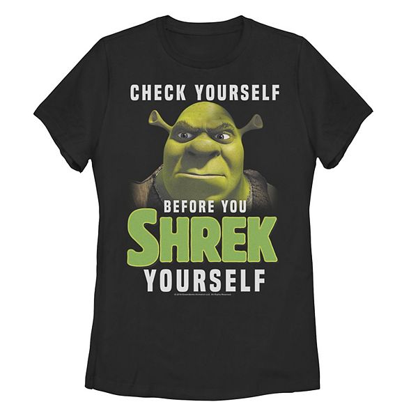 Juniors' Shrek Check Yourself Before You Shrek Yourself Graphic Tee