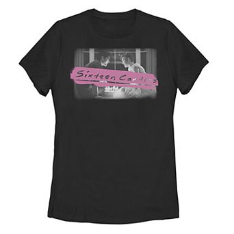 Juniors' Sixteen Candles Birthday Cake Pink Logo Graphic Tee