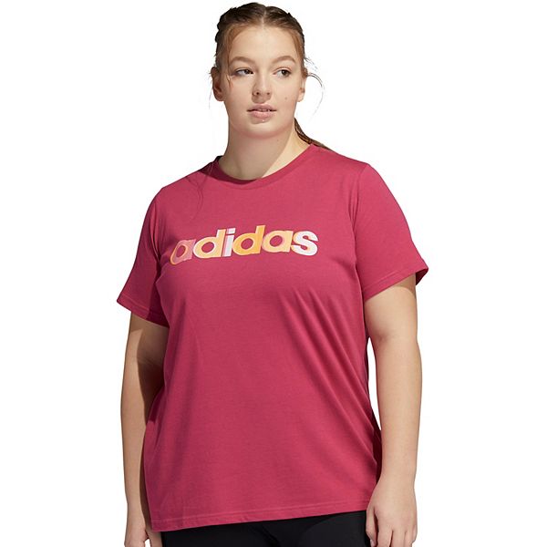 Plus Size adidas Foil Linear Graphic Tee