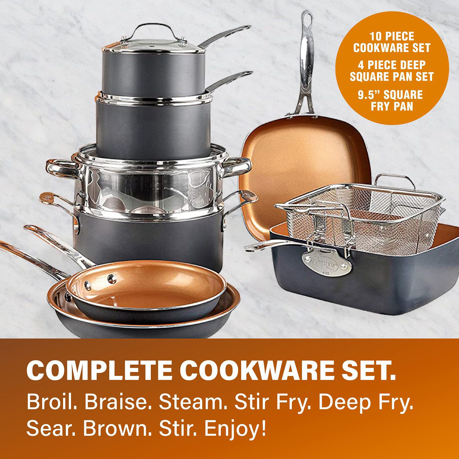 Gotham Steel 20-Piece Ti-Ceramic Nonstick Cookware & Bakeware Set