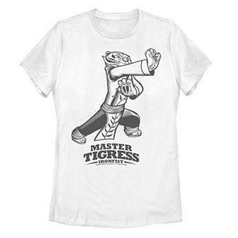 Juniors' Kung Fu Panda Master Tigress Iron Fist Sketch Portrait Graphic Tee
