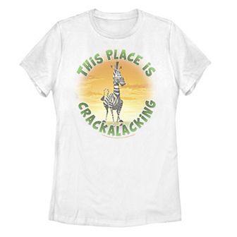 Juniors' Madagascar Martin Crackalacking Circle Text Poster Graphic Tee