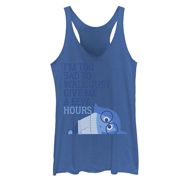 Juniors' Disney Pixar Inside Out Sandness Too Sad To Walk Tank Top