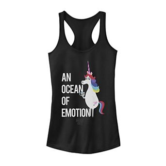 Juniors' Pixar Inside Out First Coffee Unicorn Tank Top
