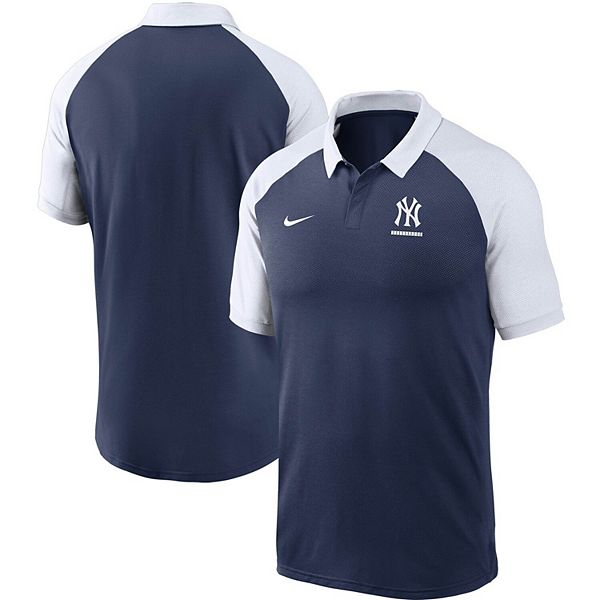 Men's Nike Navy New York Yankees Legacy Tri-Blend Raglan Performance Polo