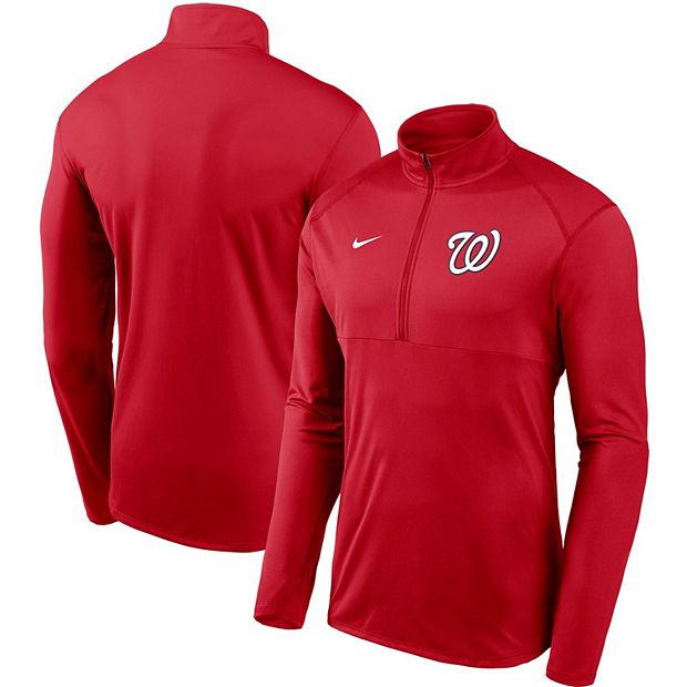 Men's Nike Red Washington Nationals Team Logo Element Performance Half-Zip Pullover Jacket