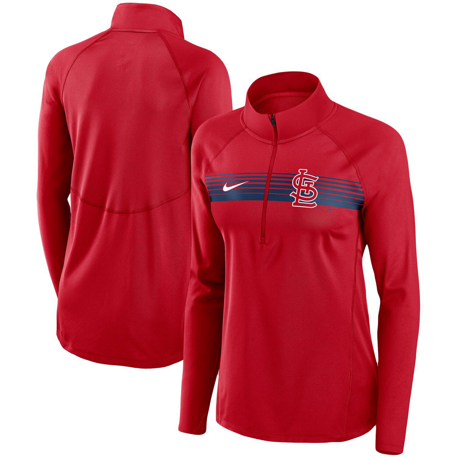 red half zip pullover women's