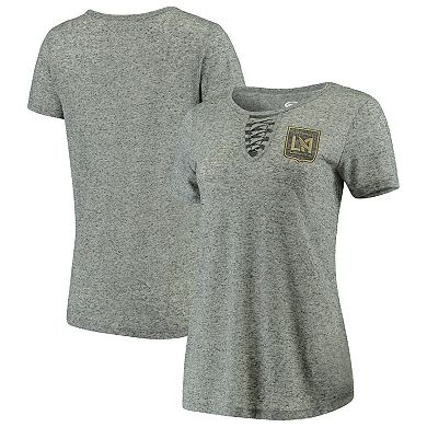 Women's Concepts Sport Gray LAFC Podium Lace Up T-Shirt
