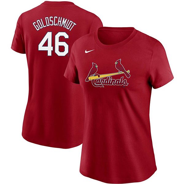 Women's Nike Paul Goldschmidt Red St. Louis Cardinals Name & Number T-Shirt
