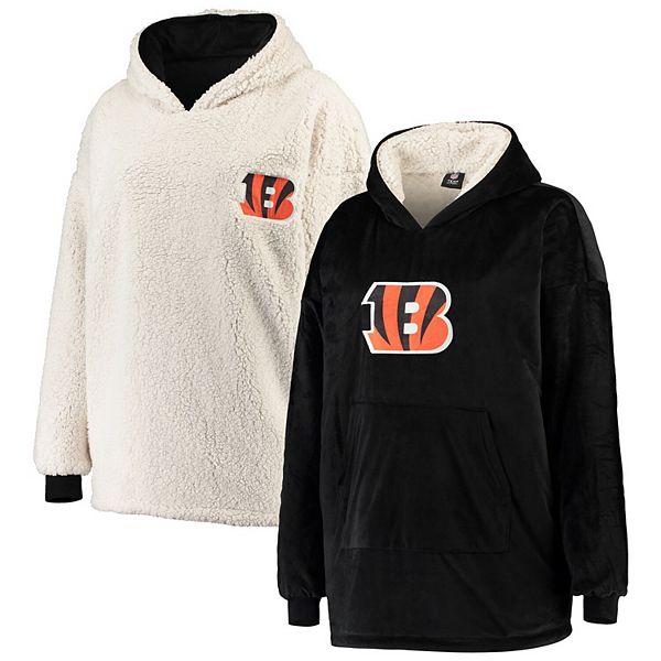 Black/White Cincinnati Bengals Reversible Sherpa Hoodeez