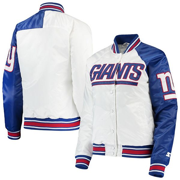 Women's Starter White/Royal New York Giants Hometown Satin Full