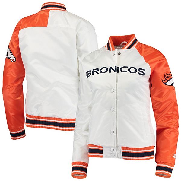 Starter Satin The Power Forward Denver Broncos White Jacket - Jackets  Masters