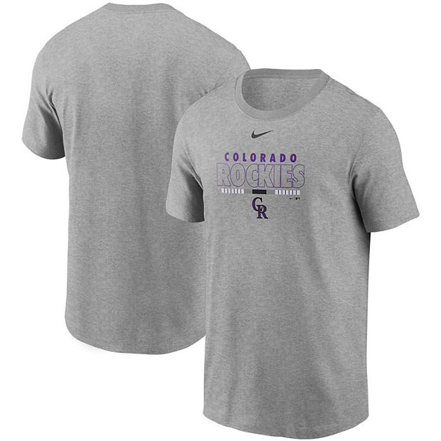 Men's Nike Gray Colorado Rockies Color Bar T-Shirt