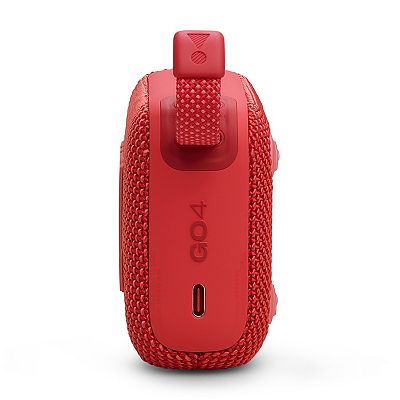 Housse Silicone étanche Pour JBL GO4 - Avec Mousqueton, Couleur Rouge