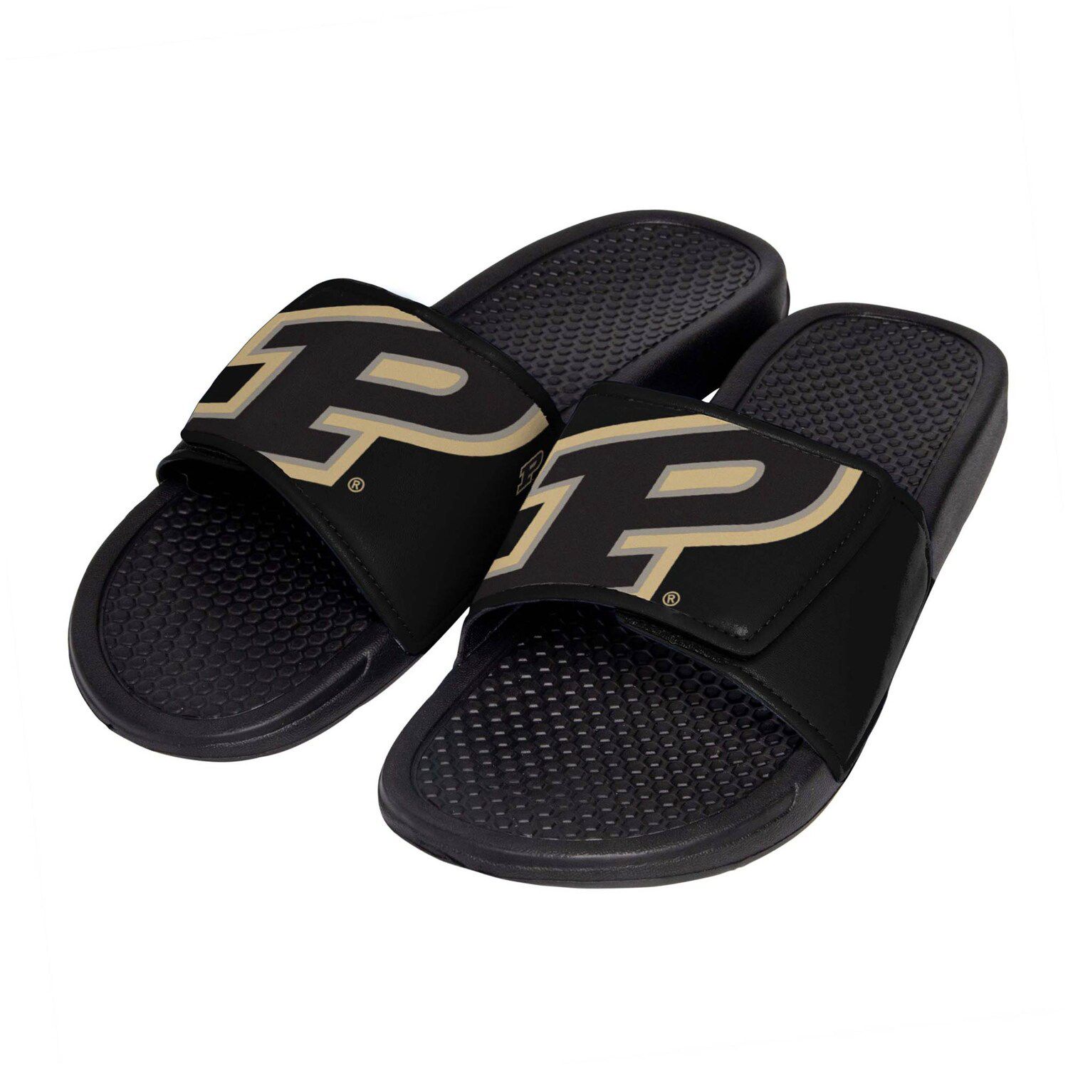flip flops with fish hook logo