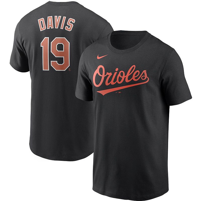 Mens Nike Chris Davis Black Baltimore Orioles Name & Number T-Shirt, Size: