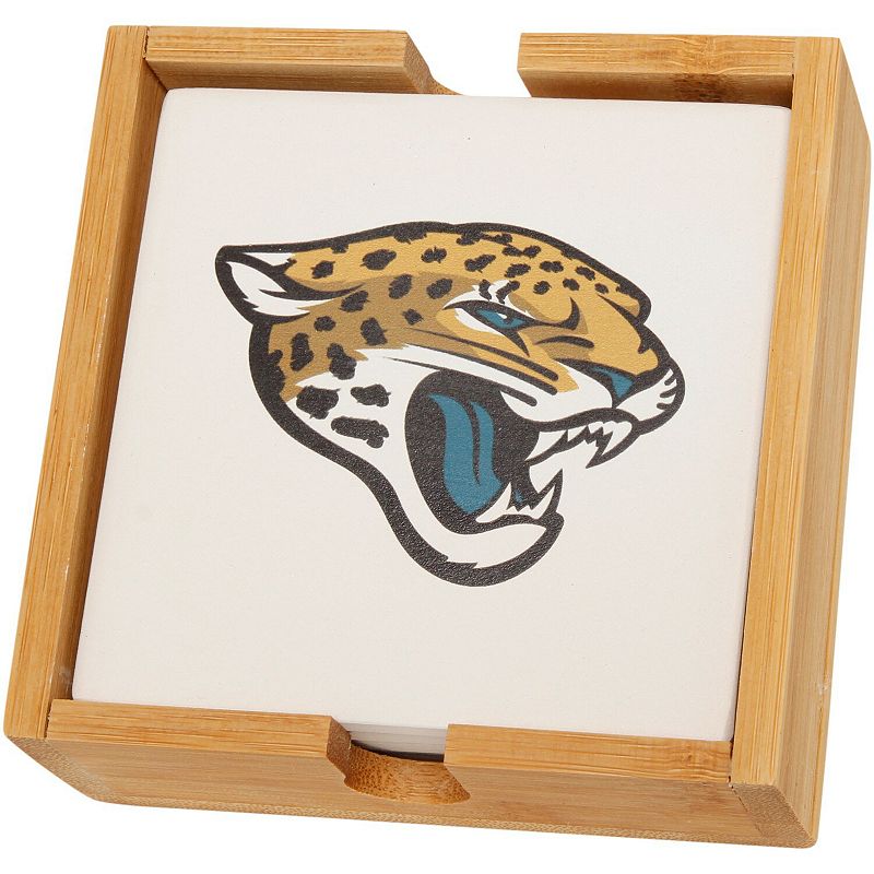Jacksonville Jaguars Four-Pack Team Logo Square Coaster Set, Multicolor