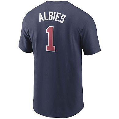 Men's Nike Ozzie Albies Navy Atlanta Braves Name & Number T-Shirt