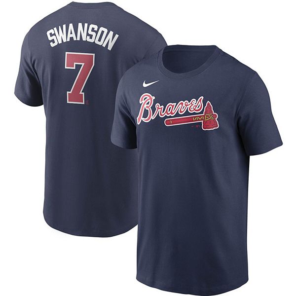 Youth Atlanta Braves Dansby Swanson Dans Majestic Navy 2017 Players  Weekend Name & Number T-Shirt