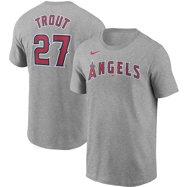 Men's Nike Mike Trout Silver Los Angeles Angels Road Replica