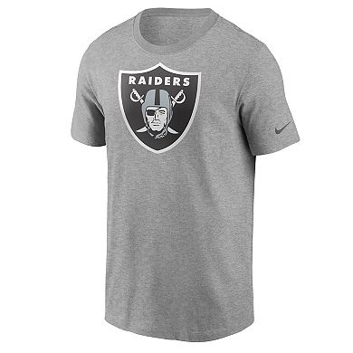 Men's Nike Heathered Gray Las Vegas Raiders Primary Logo T-Shirt