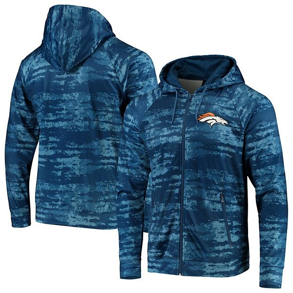 Men's Zubaz Navy Chicago Bears Tonal Oxide Full-Zip Hoodie