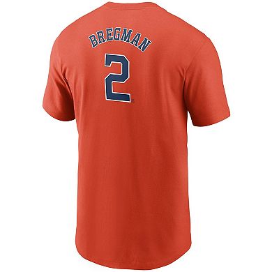 Men's Nike Alex Bregman Orange Houston Astros Name & Number T-Shirt