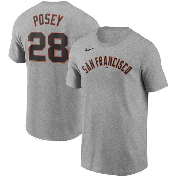 Men's Nike Buster Posey Gray San Francisco Giants Name & Number T