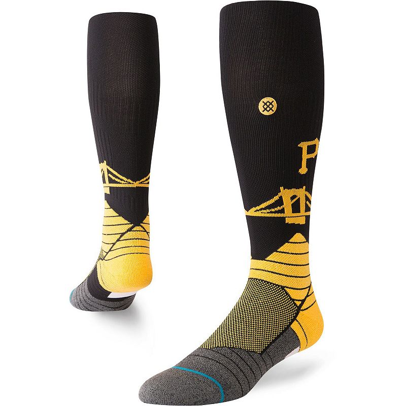 Mens Stance Black Pittsburgh Pirates Diamond Pro OTC Socks, Size: Large, P