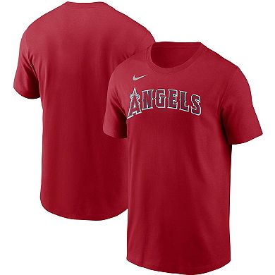 Men's Nike Red Los Angeles Angels Team Wordmark T-Shirt