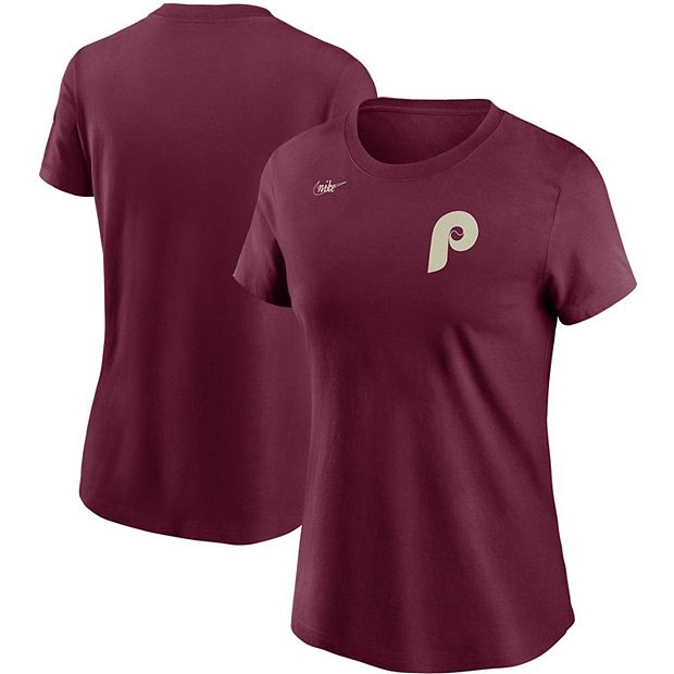 Women's Nike Burgundy Philadelphia Phillies Cooperstown Collection Wordmark  T-Shirt