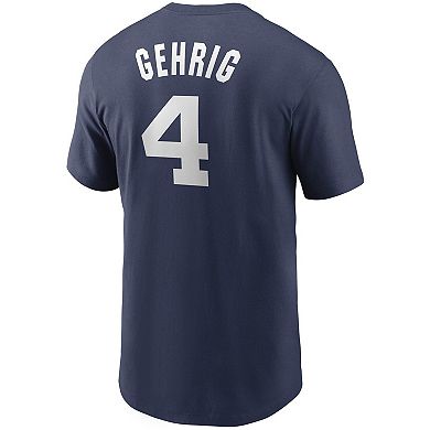 Men's Nike Lou Gehrig Navy New York Yankees Cooperstown Collection Name & Number T-Shirt