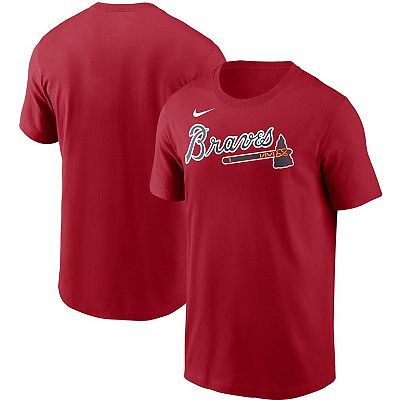 売れ筋商品|||ナイキ Tシャツ トップス レディース Men's Red Atlanta Braves Fuse Wordmark T-shirt Red Men's Nike Red Atlanta Braves Large Swoosh Back Legend