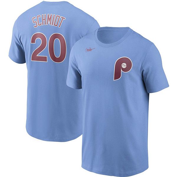 Mike Schmidt Philadelphia Phillies Women's Navy Name and Number Banner Wave  V-Neck T-Shirt 