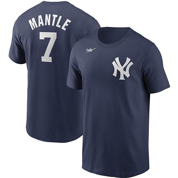 Men's Nike Mickey Mantle Navy New York Yankees Cooperstown Collection Name  & Number T-Shirt