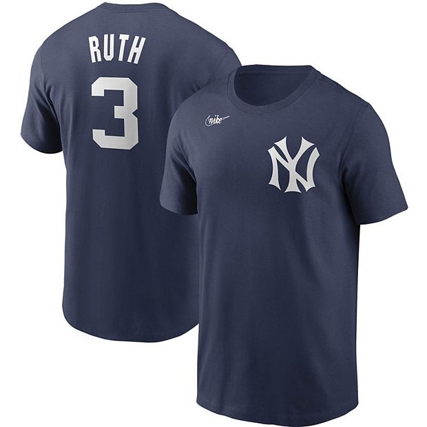 Men's Nike Babe Ruth Navy New York Yankees Cooperstown Collection Name &  Number T-Shirt
