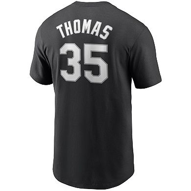 Men's Nike Frank Thomas Black Chicago White Sox Cooperstown Collection Name & Number T-Shirt
