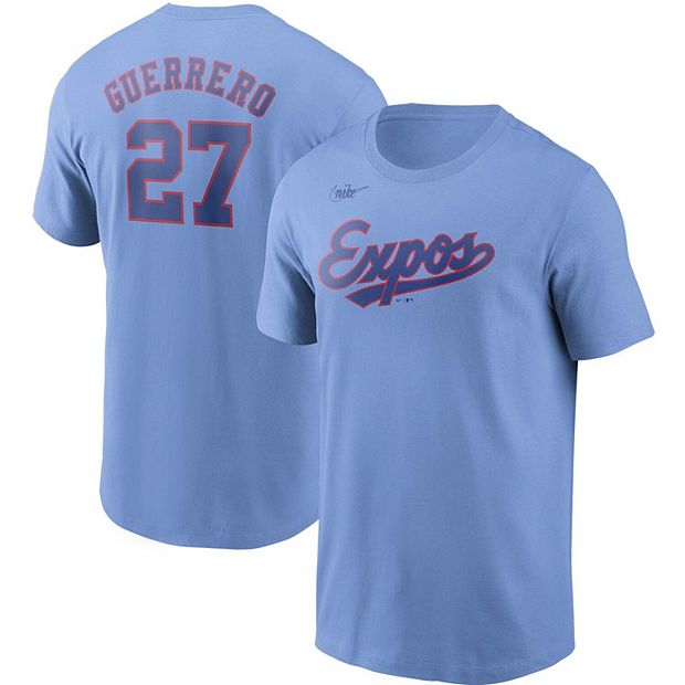 Men's Nike Vladimir Guerrero Powder Blue Montreal Expos Cooperstown  Collection Name & Number T-Shirt
