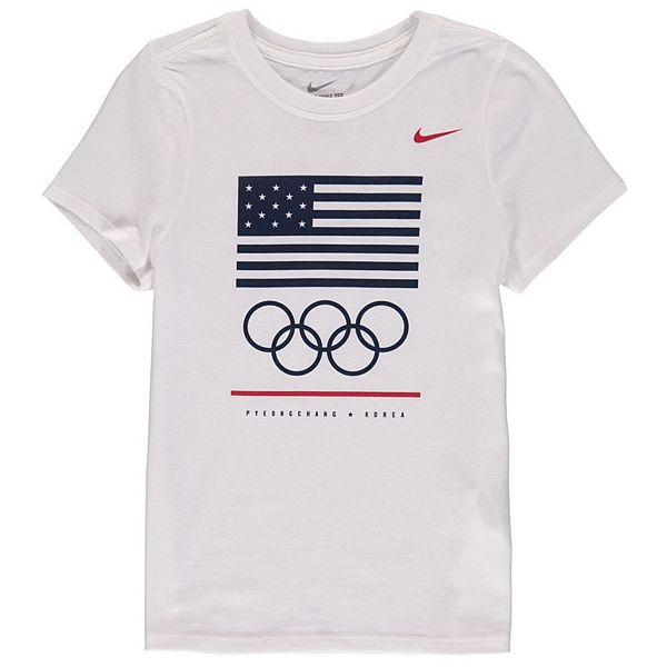 Girls Youth Nike White Team USA Core Cotton TShirt