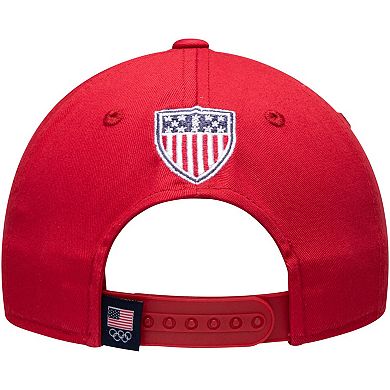 Youth Red Team USA New Logo Solid Structured Adjustable Snapback Hat