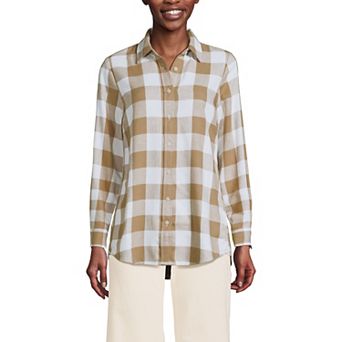 Petite Lands' End Flannel Boyfriend Shirt