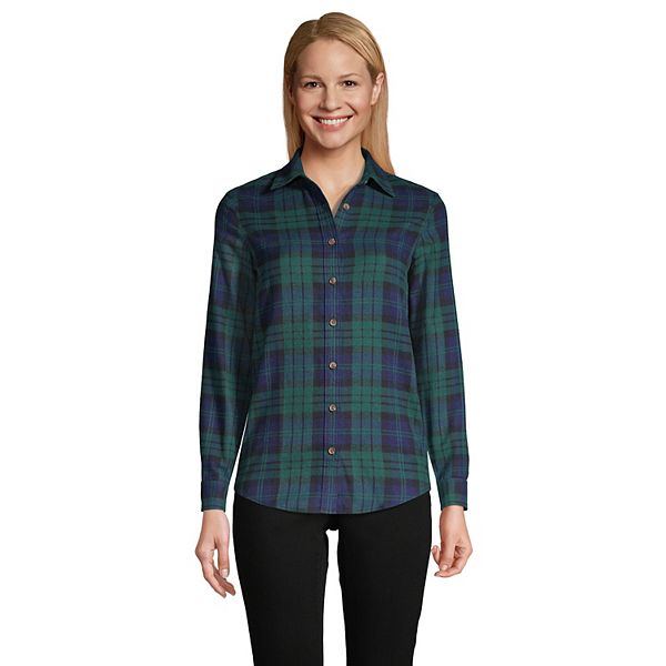 Petite Lands' End Flannel Boyfriend Shirt