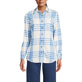 Petite Lands' End Flannel Boyfriend Shirt