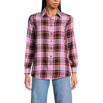Petite Lands' End Flannel Boyfriend Shirt